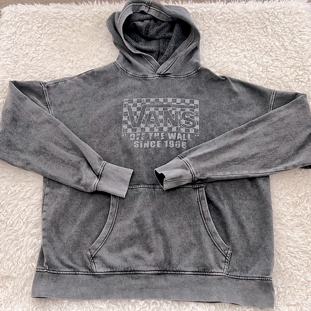 Vans Lightweight Gray Hoodie Skater Mens Medium - Picture 6 of 9
